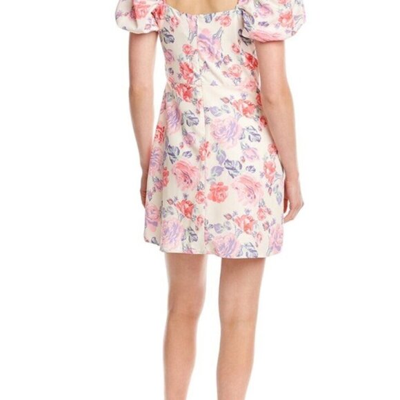 Zara Floral Off-Shoulder Puff Sleeve Dress, Size Large NWT - Picture 10 of 11